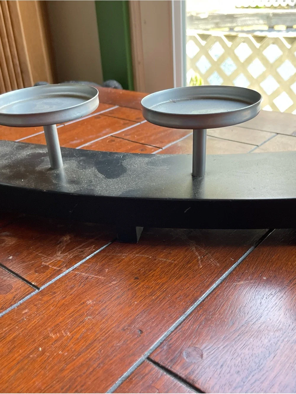 Modern Black Metal 5-Candle Holder